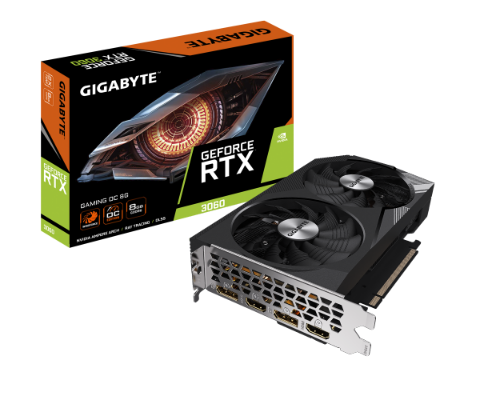 תמונה של כרטיס מסך Gigabyte RTX 3060 Gaming OC 8GB GDDR6 128Bit Dual Fan