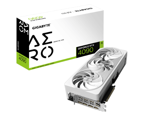 תמונה של כרטיס מסך Gigabyte GeForce RTX 4090 AERO OC 24GD White