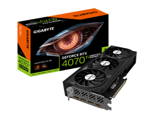 תמונה של כרטיס מסך Gigabyte GeForce RTX 4070 Ti Super Windforce 3 OC 16GB