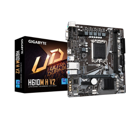 תמונה של לוח לאינטל דור 12-14 Gigabyte H610M H V2 DDR5 VGA HDMI